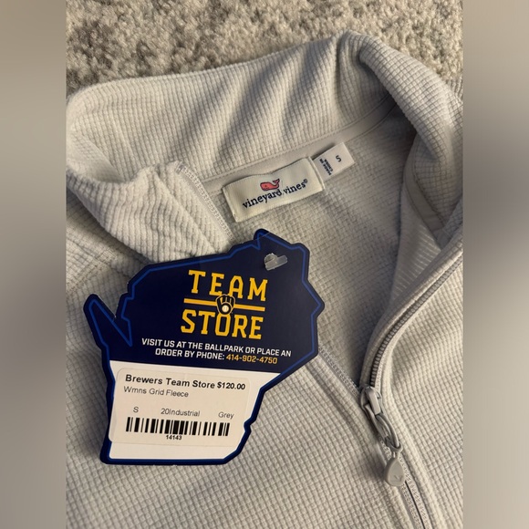 Vineyard Vines Women Brewers Grid Fleece Quarter Zip Pullover Size Small NWT - Picture 4 of 8